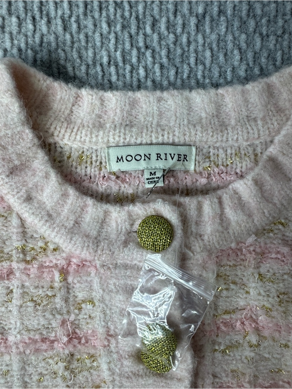 Moon River Tweed Sweater Skirt Set Pink Sz M - Picture 2 of 9